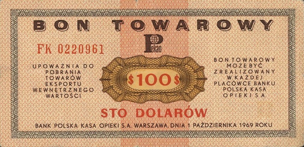 Polski Bon Towarowy Dolar W Rok Pb