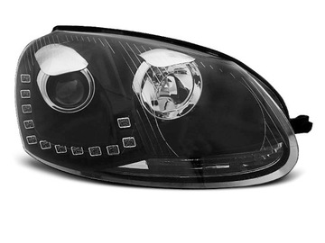 Фара передня VW GOLF 5 BLACK LED денні ходові вогні RL