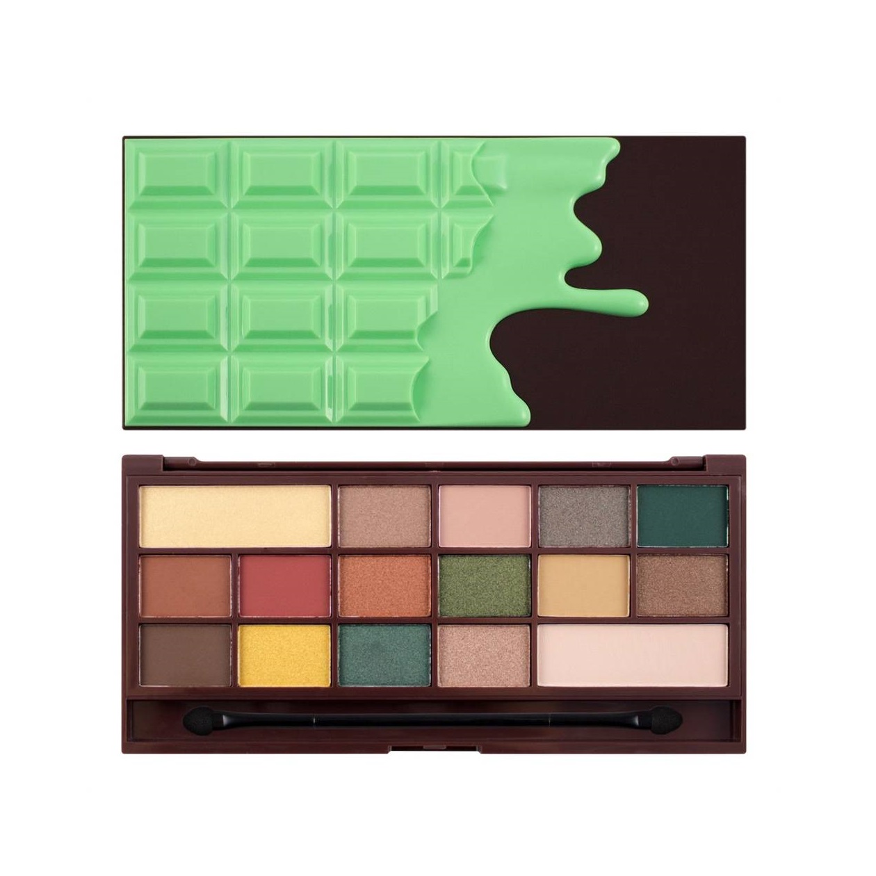 

Makeup Revolution Palety cieni chocolate mint cien