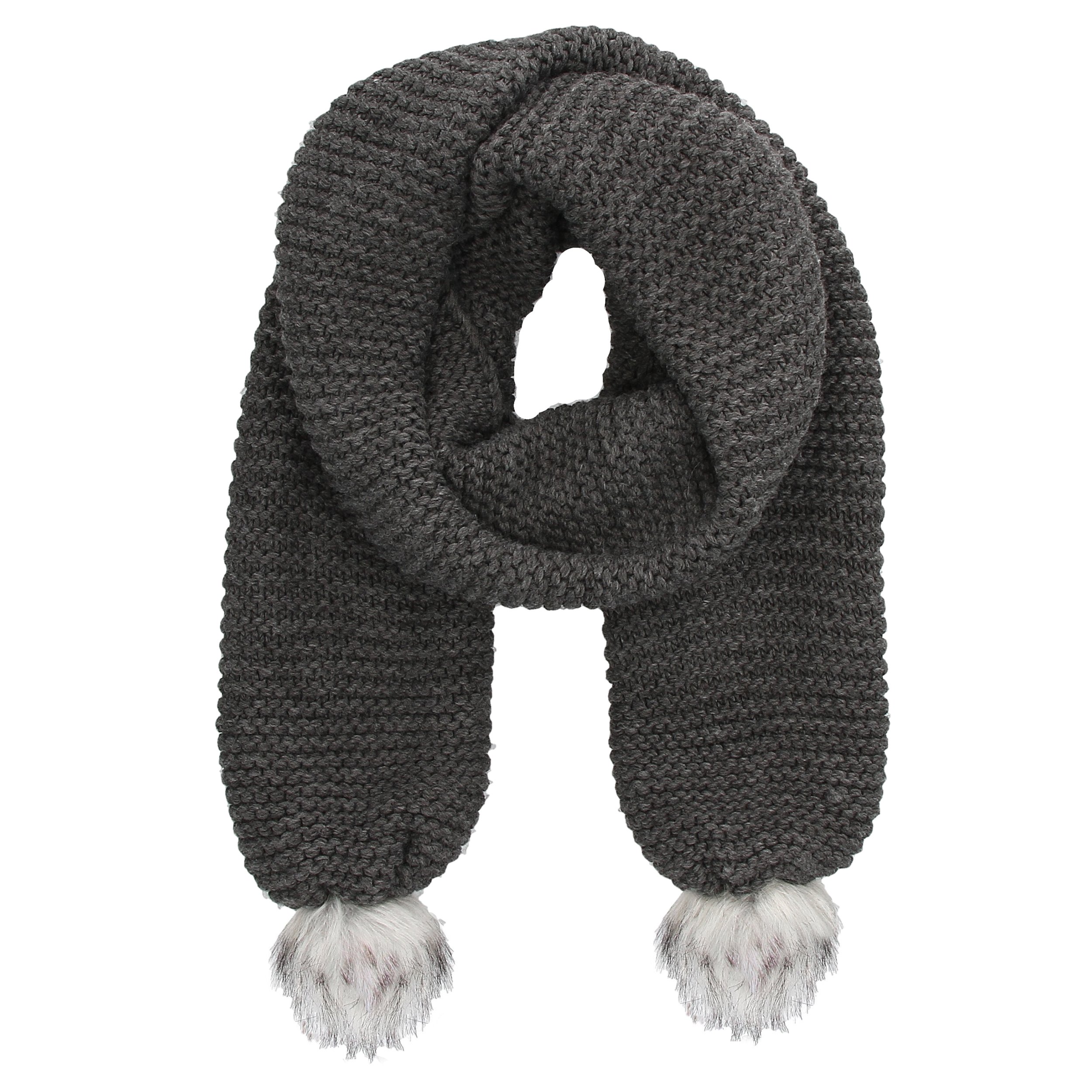 

Szal Only onlOTHILDE Knit Pompom ciemny szary
