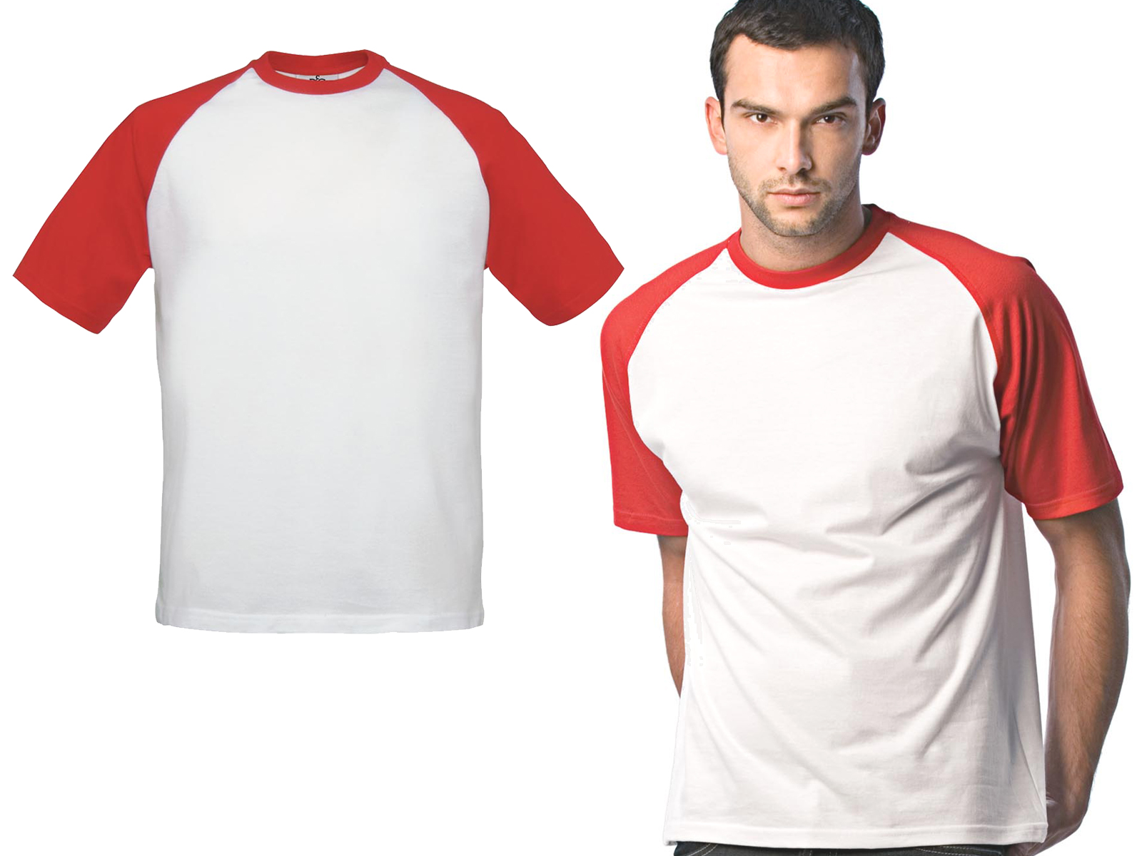 

Koszulka T-shirt B&c Baseball Ring Spun L
