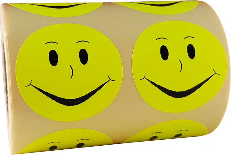 

emotikony buźki samoprzylepne stickery kółka 30mm