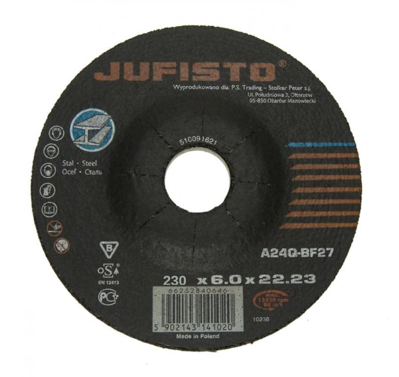 

Tarcza do szlifowania metalu 230x6,0mm Jufisto