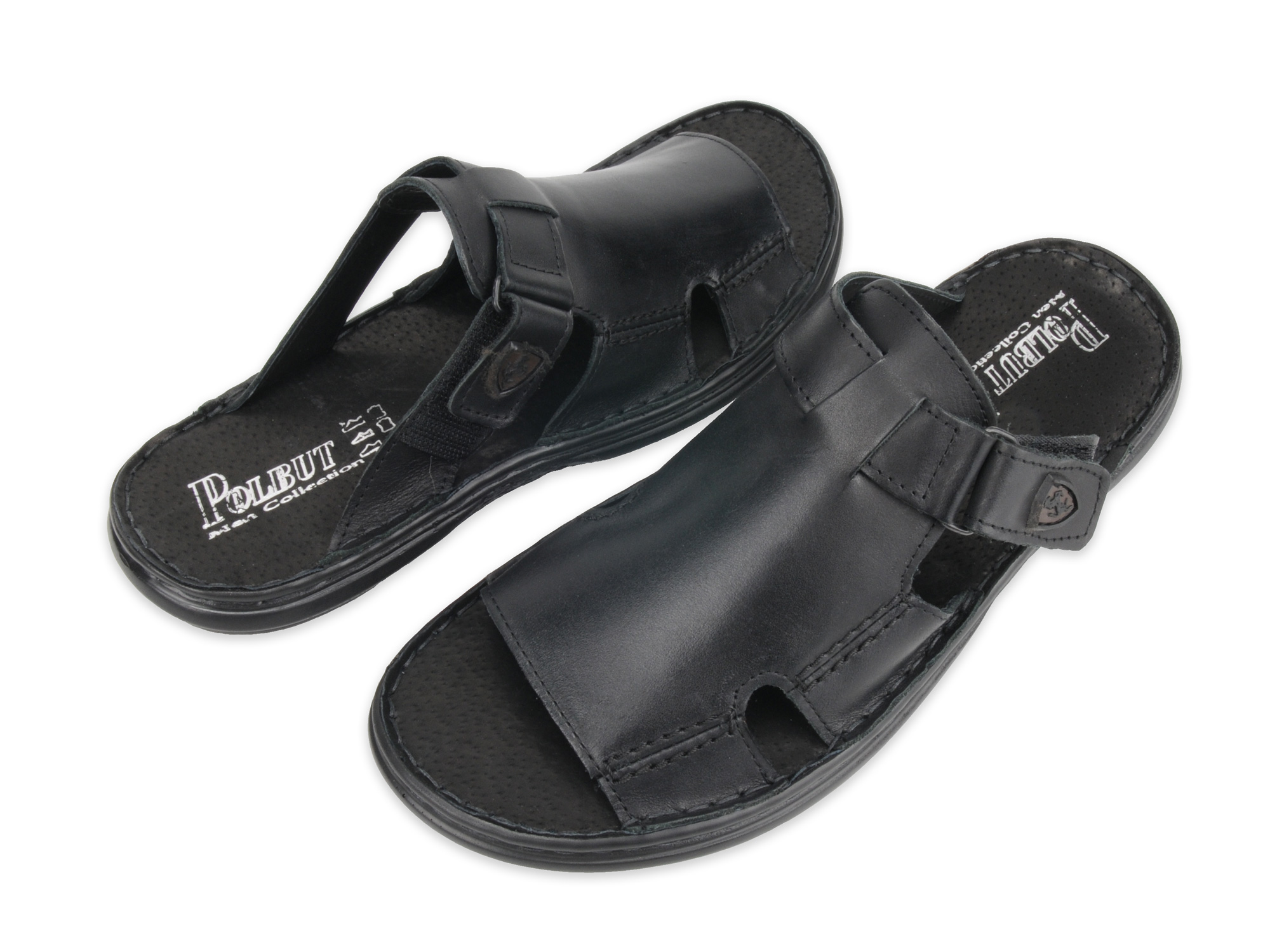 Solidne klapki ze skóry naturalnej PO4 polskie 42 Oryginalne opakowanie producenta pudełko