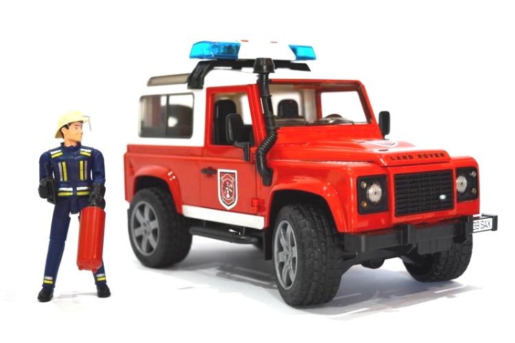 BRUDER 02596 Straż pożarna Land Rover Defender Dźwięk Strażak с akcesoriami EAN ( GTIN ) 4001702025960 foto 0