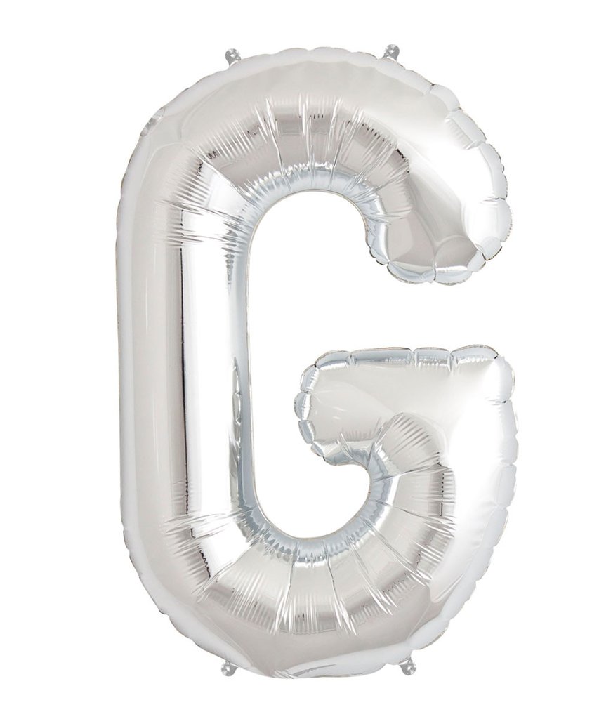 

Srebrny Balon Kształt Litery 40CM Srebrna Litera G