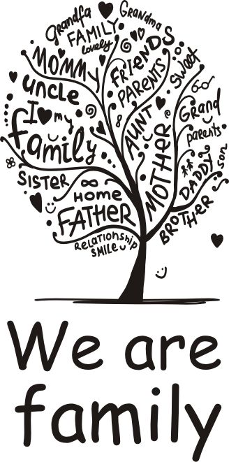 

Napis na ścianę naklejka We are family 148