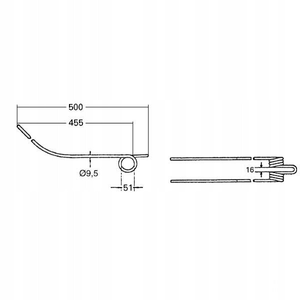 Palec sprężyna zgrabiarki Kuhn 57720200 Marka maszyny Inna
