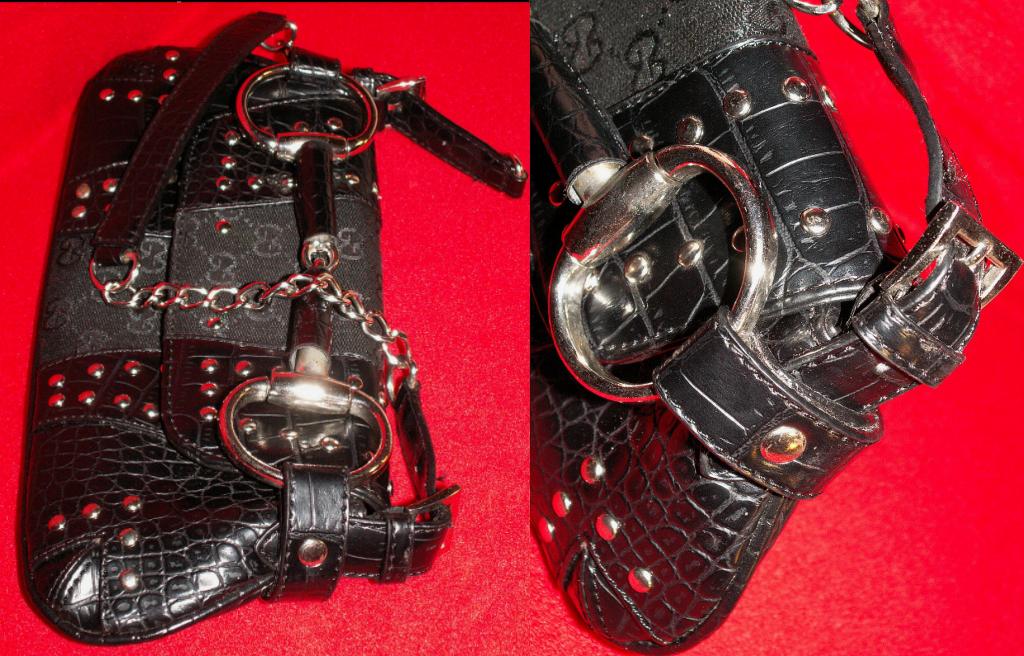 torebka damska elegancka skorzana czarna amazonka Kolor okuć srebrny