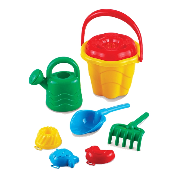 DUŻY POLSKI zestaw do piasku 8 elementów +konewka Marka Marioinex