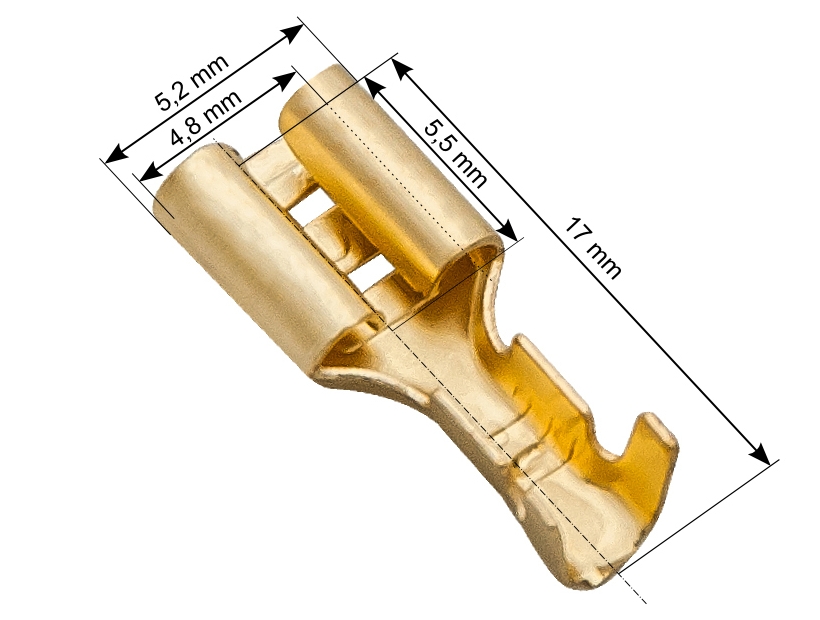 

Konektor nieizolowany żeński nasuwka 4,8mm 10szt.