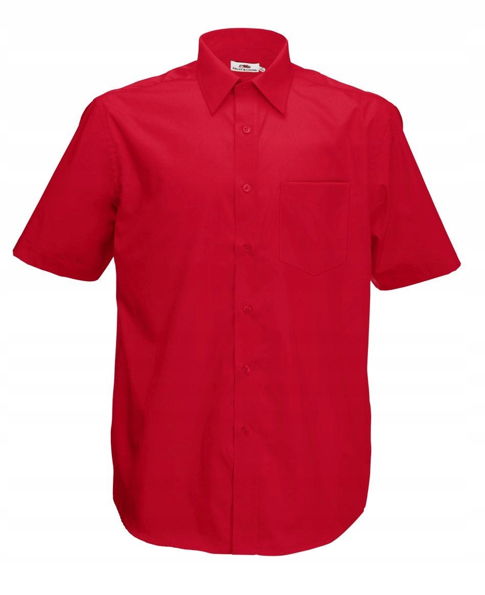 

Men Poplin Short Sleeve Shirt Red L