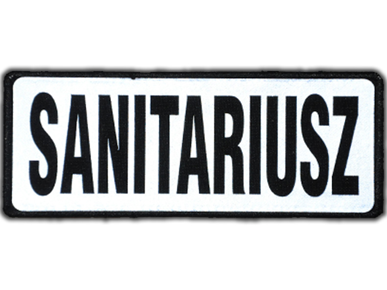 

Emblemat Sanitariusz odblaskowy na rzepie 13x5 cm