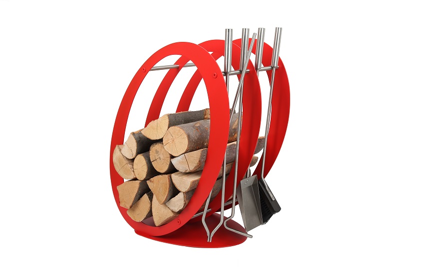 @ ZESTAW KOMINKOWY owal AKCESORIA kosz na drewno Marka Metal błysk