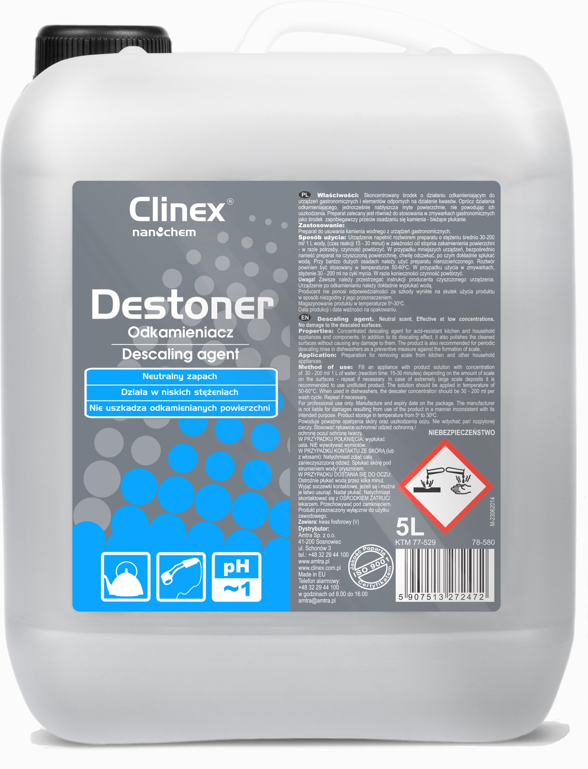 

Clinex Destoner silny uniwersalny odkamieniacz 5l