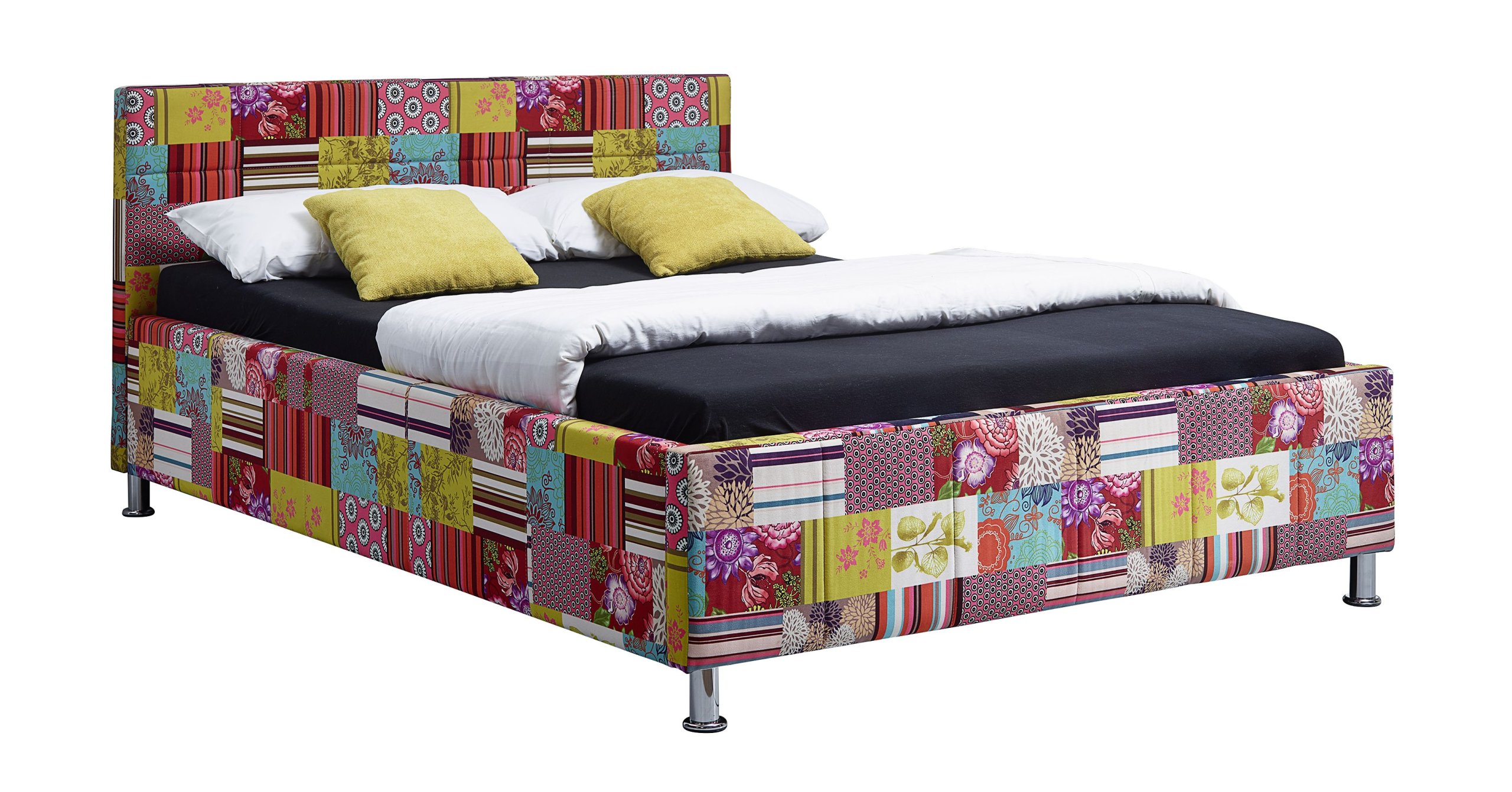 

Łóżko Rama 140 Stelaż Tkanina Materiał Patchwork