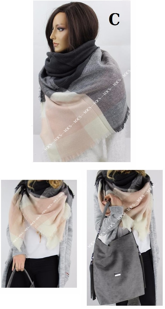 CHUSTA W KRATKĘ CIEPŁY SZAL DAMSKI PONCZO SZALIK Płeć Produkt damski