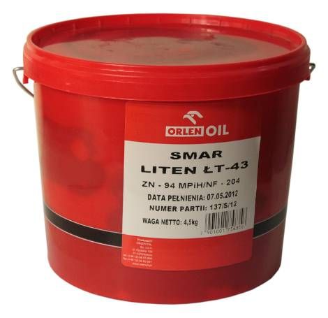 

Smar ŁT-43 4,5kg z mydłem litowym odporny na wodę