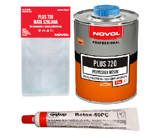 

Zestaw Reperacyjny PLUS720 Żywica Mata+utw Novol