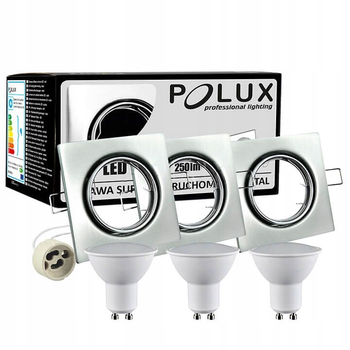 

Zestaw 3x oprawa halogenowa ruchoma+ Led GU10 3,5W