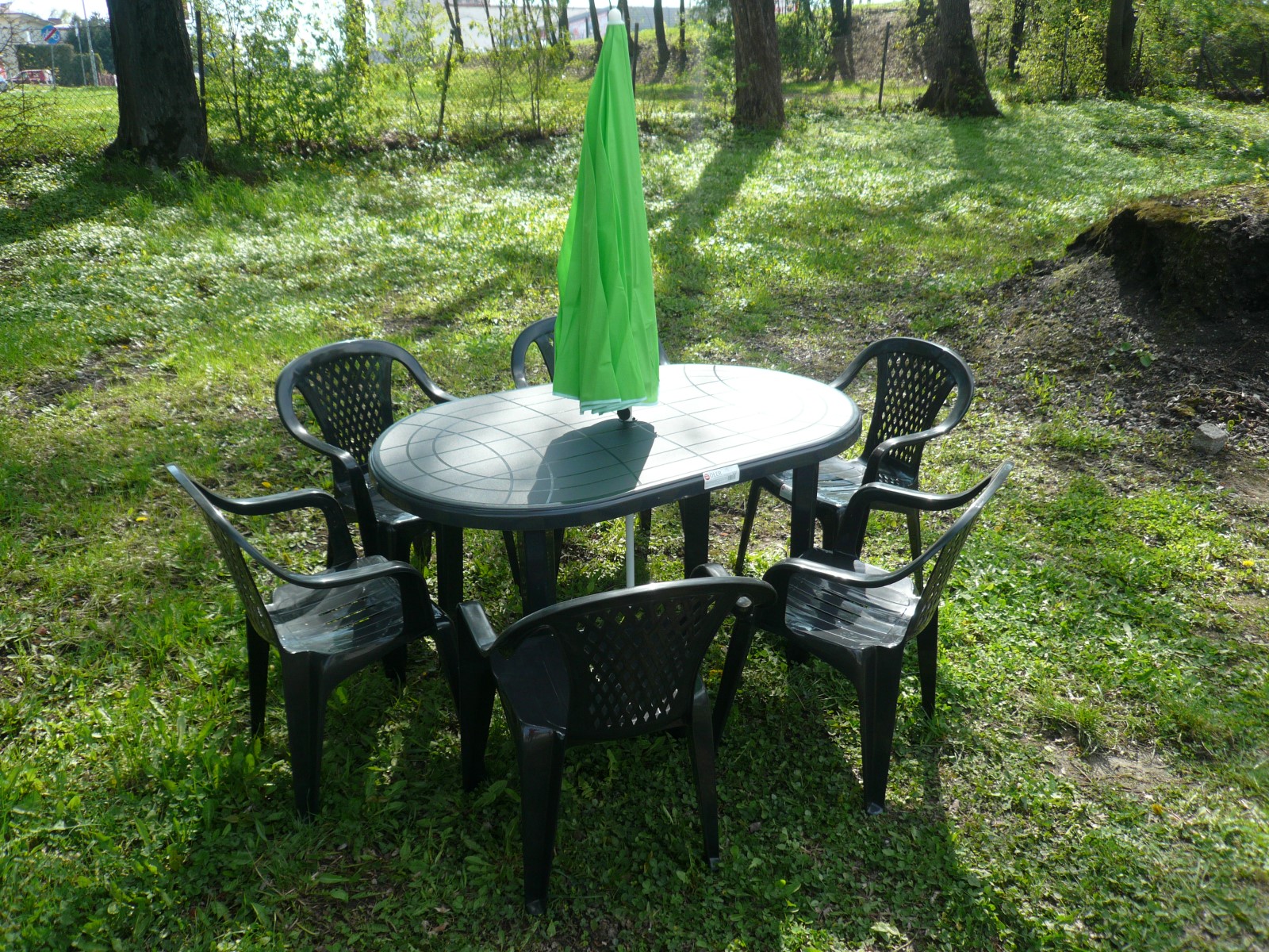 ZESTAW 6+1+PARASOL DUŻY STÓŁ KRZESŁA GRAFIT OGRÓD Rodzaj stół i krzesła