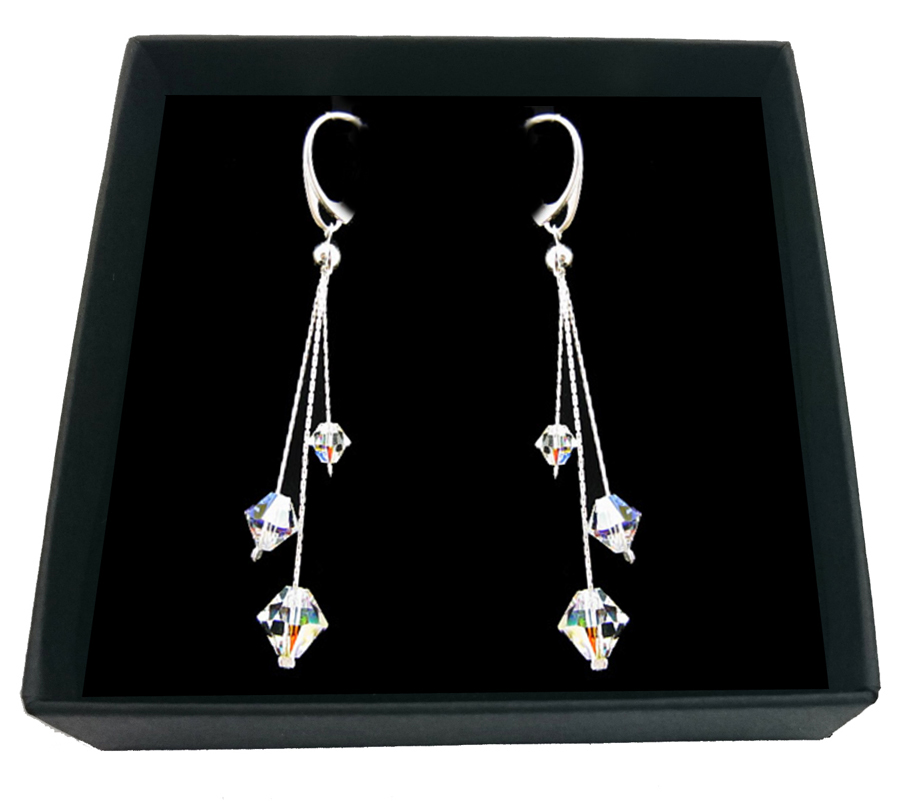 

Kolczyki Swarovski długie crystal Ab 1714