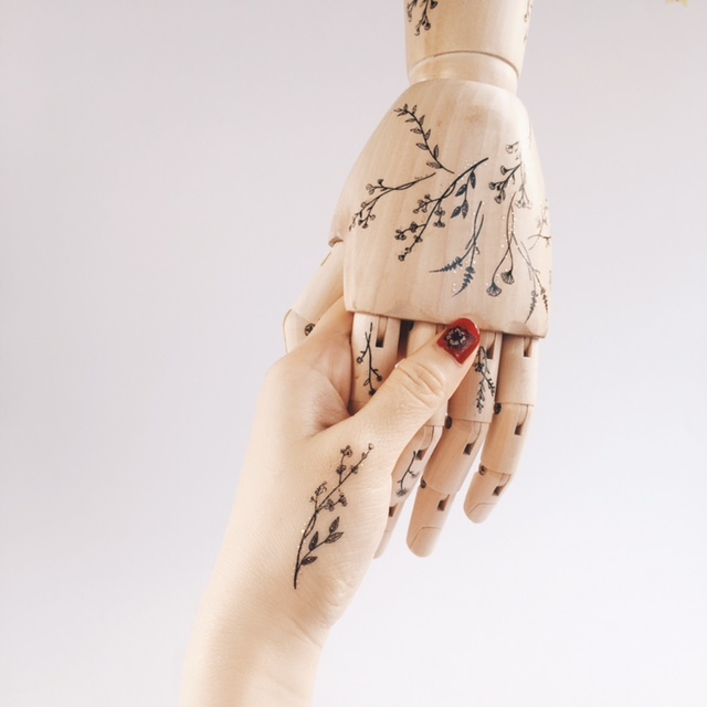 Wzory dziki kwiat tatuaż naklejany Paperself