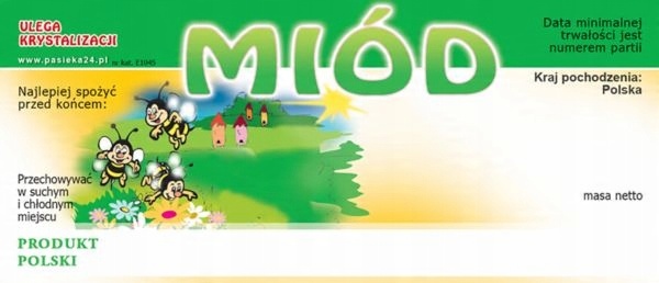 

Etykiety na Miód Uniwersalna (100szt) wzór E1045