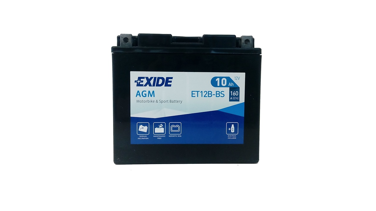 ET12B-BS - АККУМУЛЯТОР ДЛЯ МОТОЦИКЛА EXIDE AGM ET12B-BS/YT12B-BS