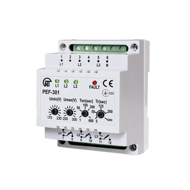 Automatický přepínač fází 16A 400V Ac PEF301 Novatek