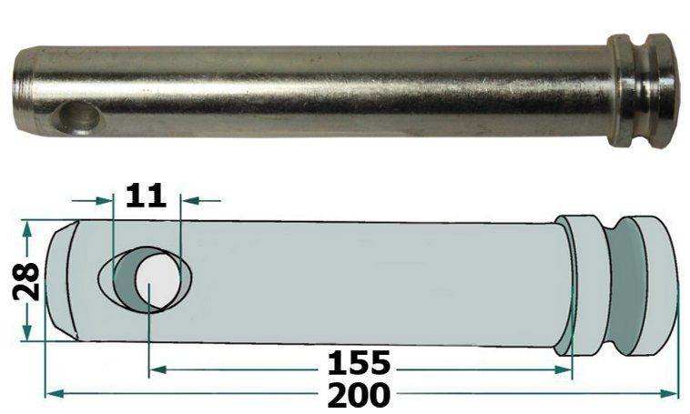 

Sworzeń łącznika centralnego 28mm 159mm ocynk