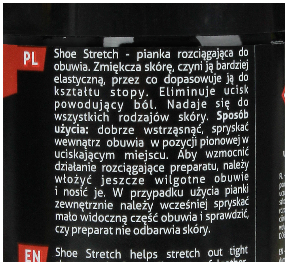 PIANKA ROZCIĄGAJĄCA DO OBUWIA KAPS SHOE STRETCH 100ml ROZCIĄGACZ DO BUTÓW Pojemność 100 ml
