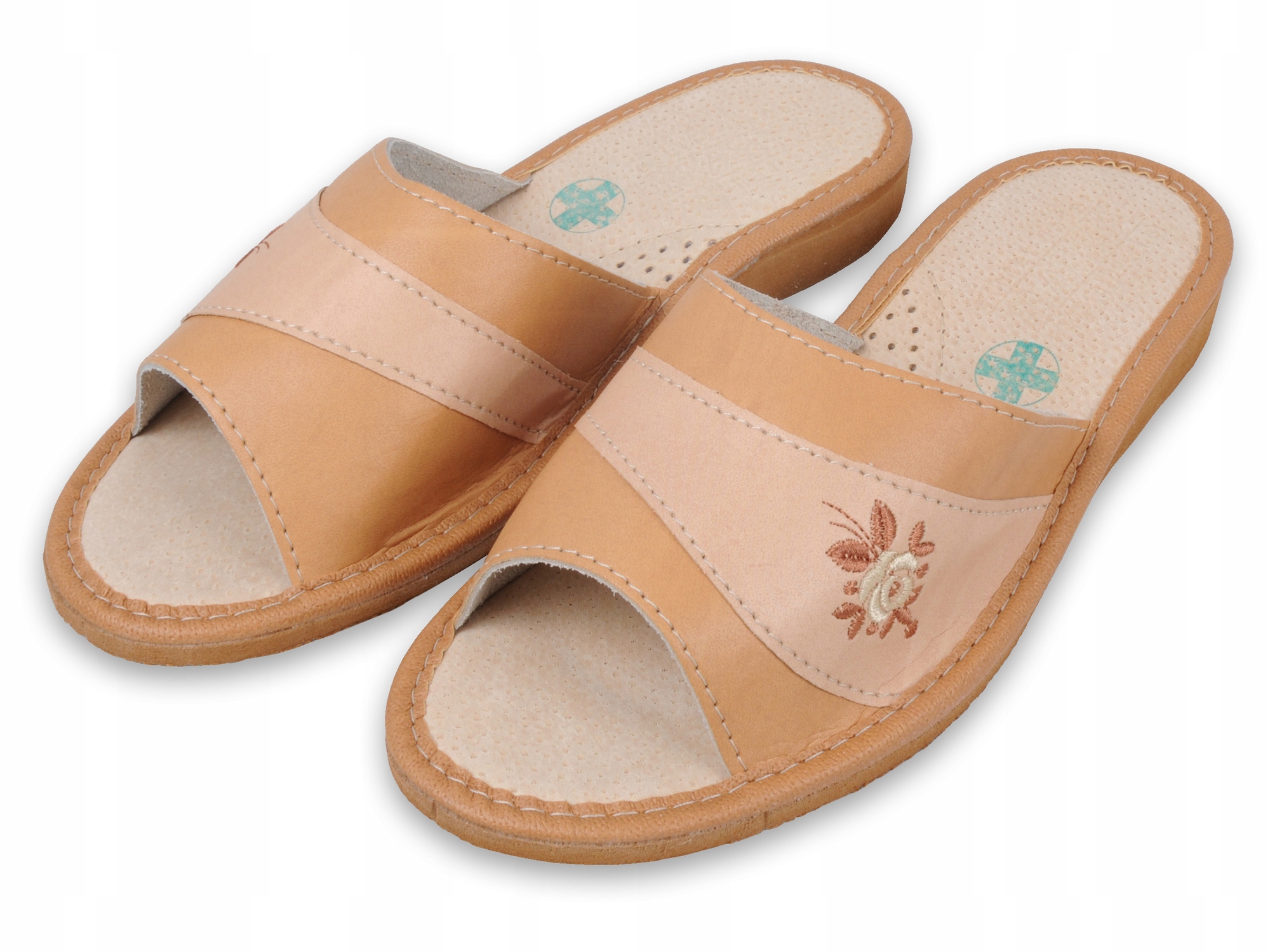 

Pantofle Skórzane Kapcie Laczki Łapcie A19HRB nr41