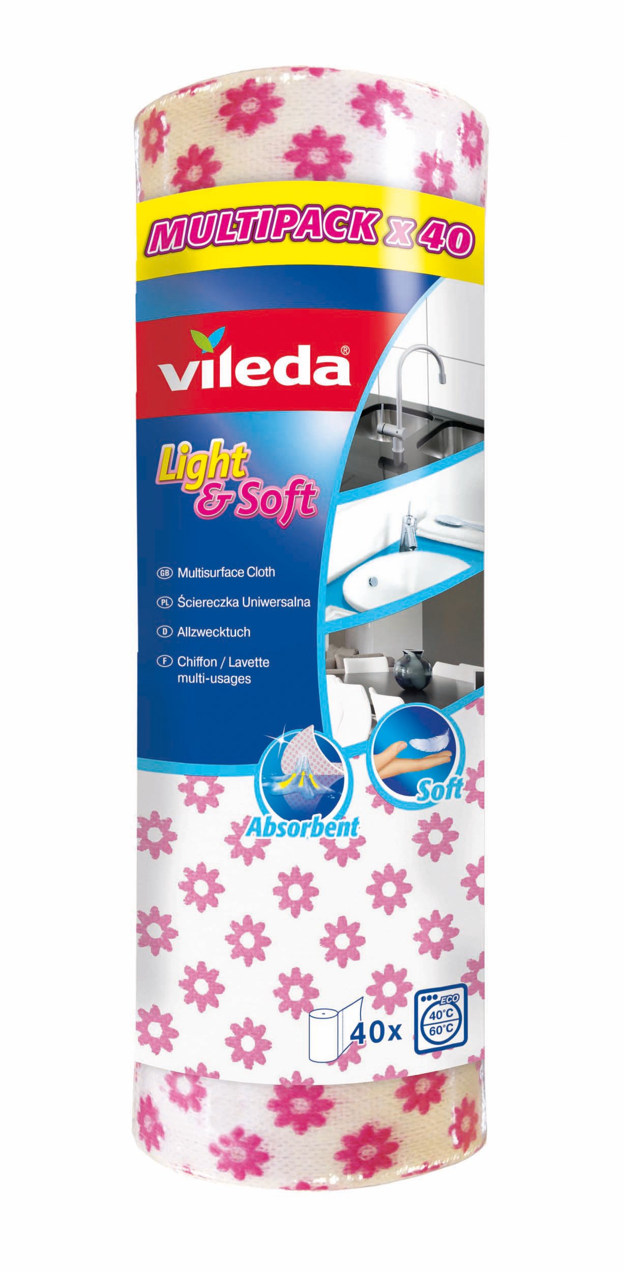 

Ściereczka Vileda Light Soft Ścierka rolka 40 szt