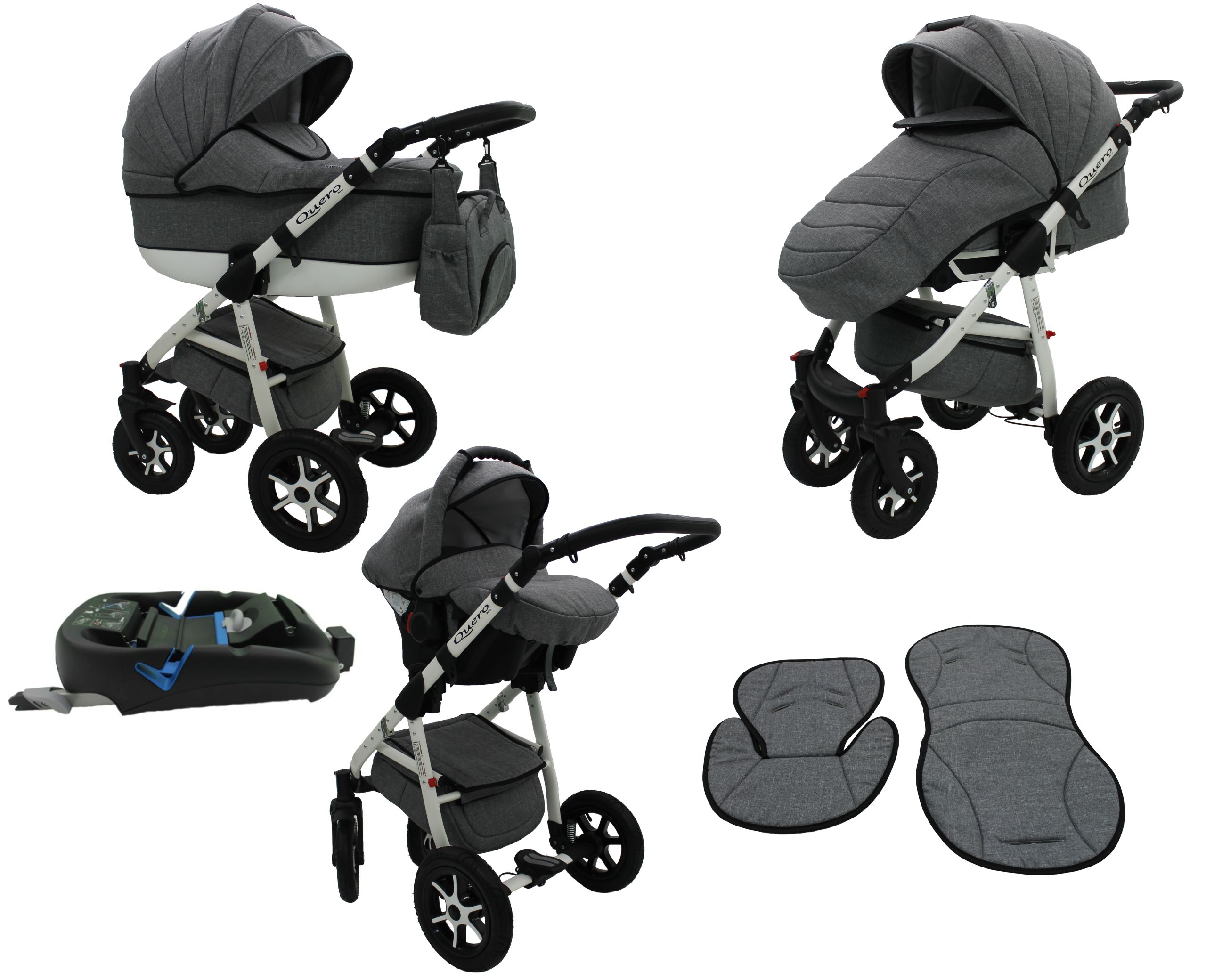  KAREX КОЛЯСКА QUERO льон 3в1 глибина спати крісло + ISOFIX)