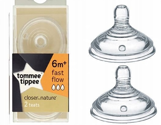 

Smoczek Tommee Tippee na butelkę 6m+ szybki 2szt