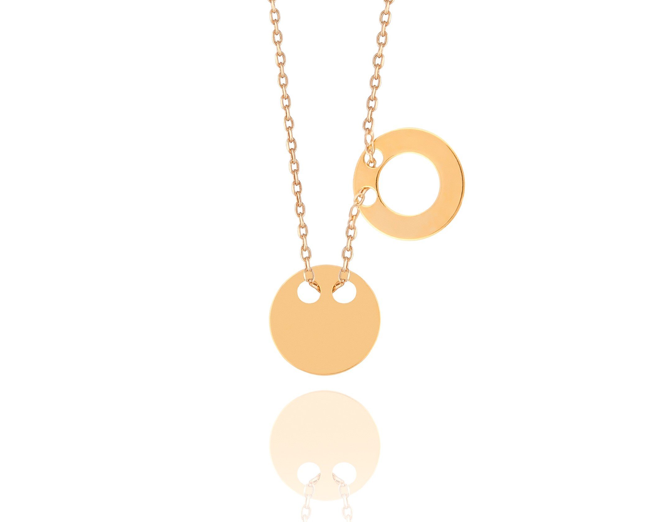 

Naszyjnik Celebrytka Kółko i Blaszka srebro 45 cm