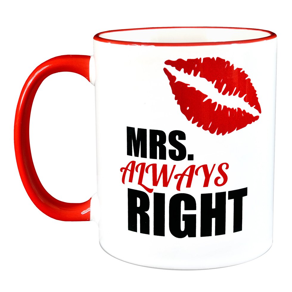 

Kubek dla kobiety - Mrs. Right, Ładny Prezent, 24h
