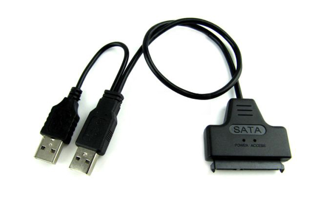 

Kabel Sata 22 Pin do 2x Usb Hdd Dysk 2,5 Ssd 0,5m