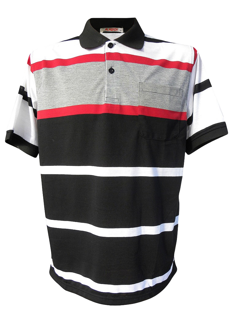 01 KOSZULKA POLO W PASKI T-SHIRT CZARNA ROZ. M