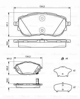 Тормозні диски Колодки Bosch Перед AURIS II 277mm Виробник запчастини Bosch foto 1