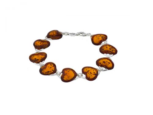 Srdce náramok Lux S 16 Koniakowym Amber