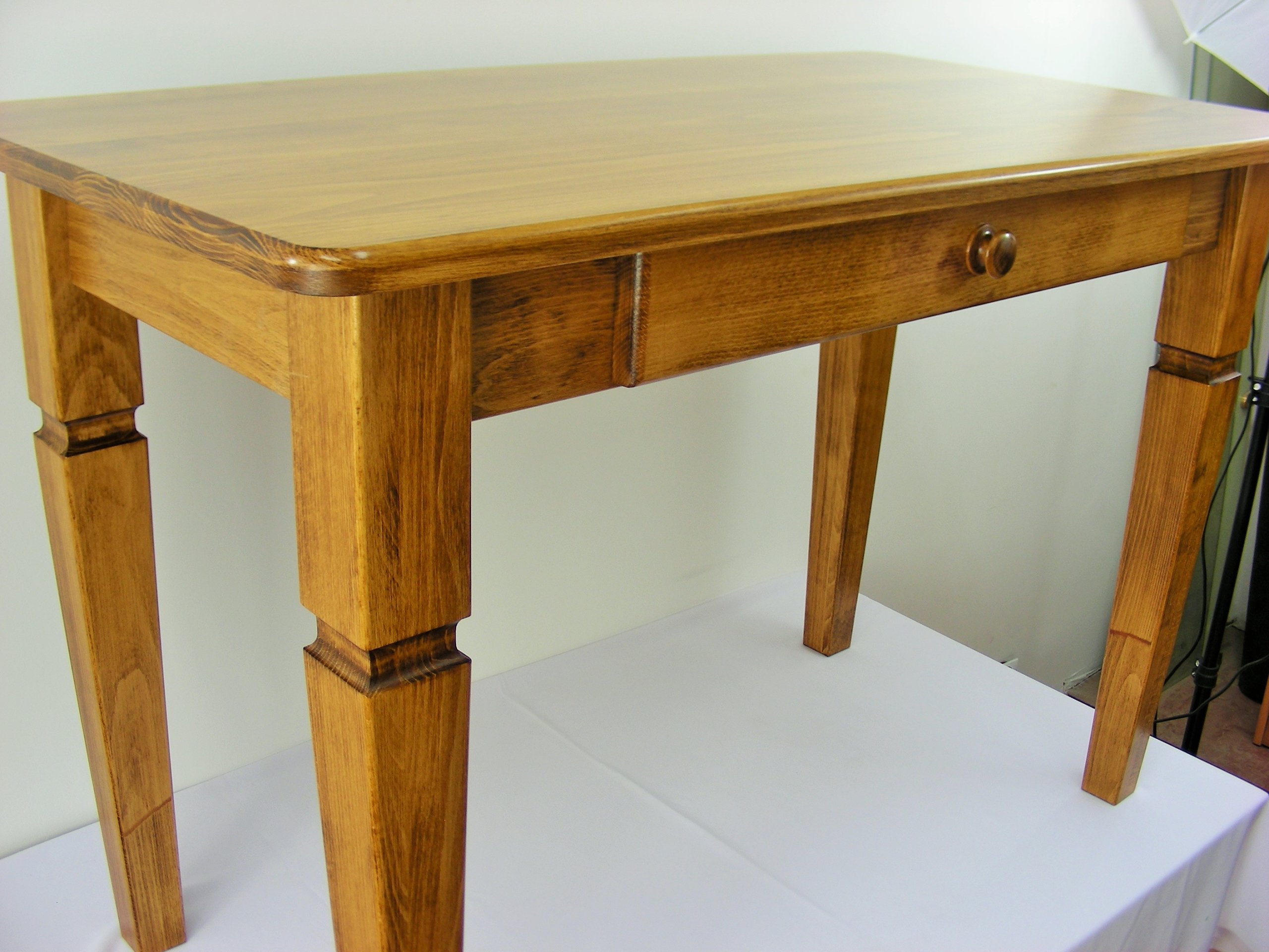 Solidny stół z szufladą (si) 120x60 lity buk Marka inna