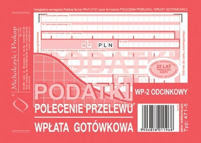 

Polecenie Przelewu Wpłata Gotówkowa WP-2 471-5