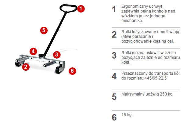 Wozek do kol COMPAC WD MOBILE GWARANCJA 36m Weight with packaging 15 kg