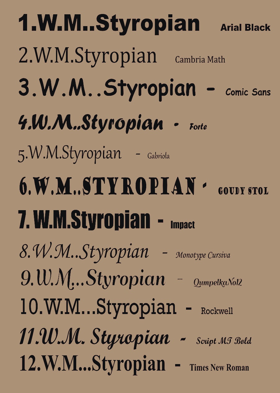 Litery styropianowe 60 cm / 5 cm Marka ADAR