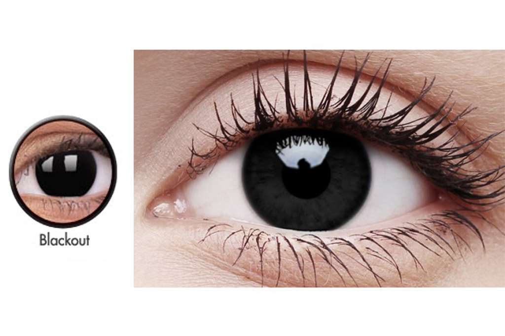 ЛИНЗЫ ЦВЕТНЫЕ CRAZY LENS ~ BLACKOUT ~ ЧЕРНЫЙ