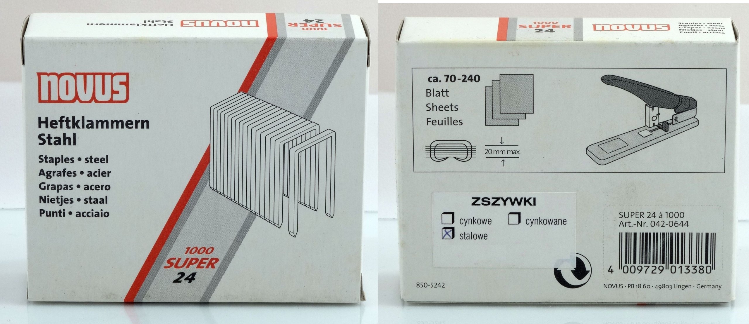 

Zszywki Novus 23/24 opakowanie 1000szt