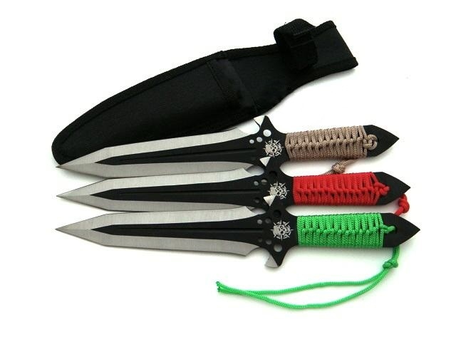 Nóż Rzutka Shuriken Noże Do Rzucania Zestaw 3szt Etui Do Ćwiczeń Harcerskie
