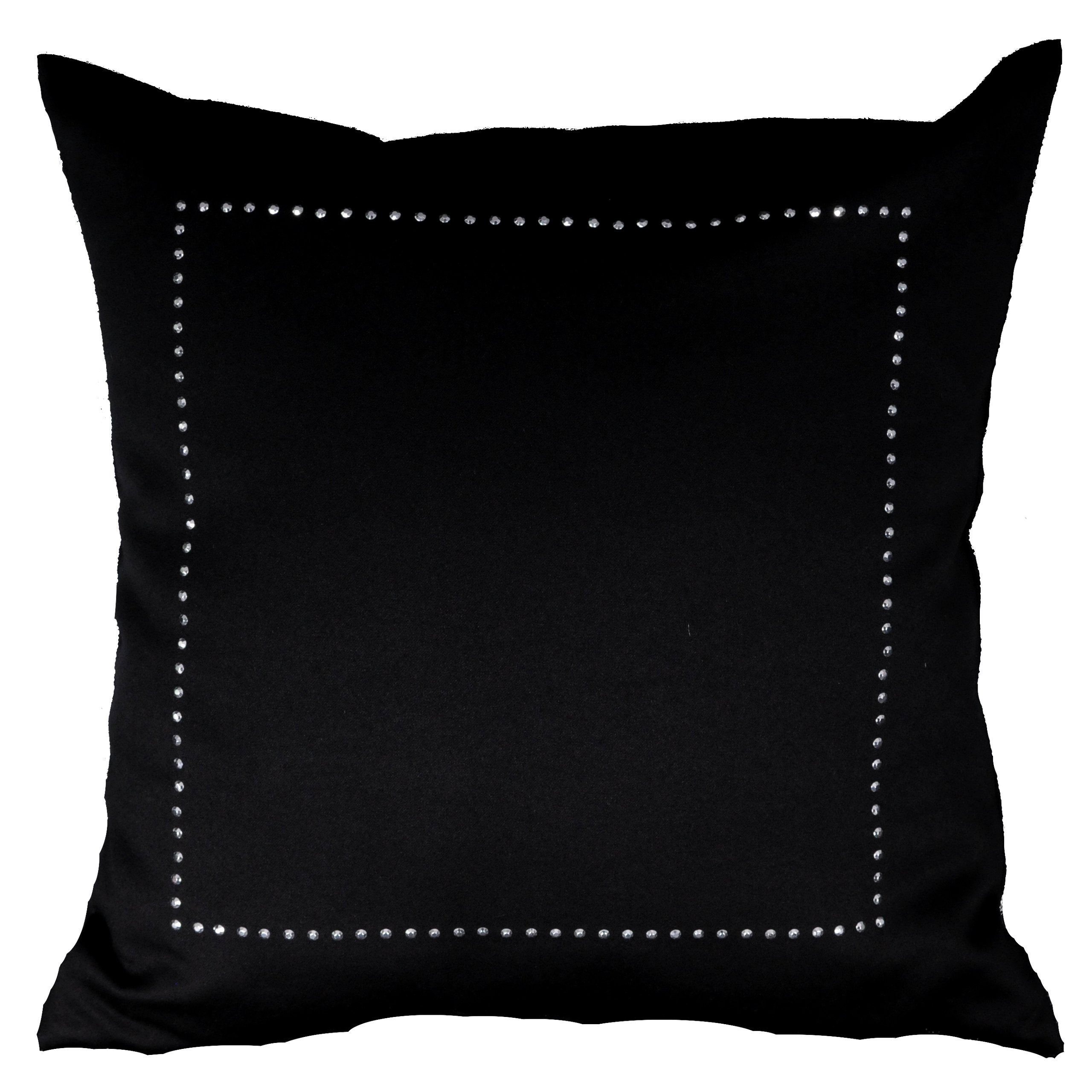 

poszewka dekoracyjna Glamour 45x45 z dżetami czarn